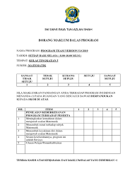 Posted by riza ahmad at 7:49 am. Borang Maklum Balas Program Team