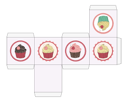 Print out the box template, the awning template, and the folding template. Printable Cupcake Box Templates Free Novocom Top