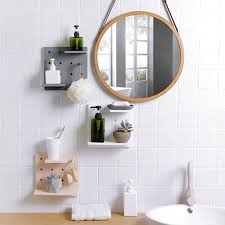 Bathroom wall square shelves aluminum basket shelf rack one two layers shower caddy kitchen rack etagere mural banheiro. Mini Etagere Murale Autocollant De Salle De Bain 22 22cm Blanc Cdiscount Maison