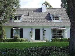 Black And White Awning Fabric Simple Details Black And White Awnings White House Black Shutters House Exterior White Exterior Houses