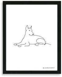 Bed Bath Beyond Doberman Framed Line Drawing Dog Line Drawing Dog Line Animal Line Drawings