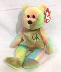 Rare Ty Beanie Babies Peace Bear 1996 Tag Errors Etsy