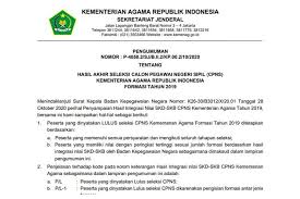 Hasil Cpns 2019 Kemenag Sudah Diumumkan Ini Link Dan Informasi Pemberkasannya