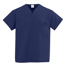 Medline Comfortease Unisex One Pocket Rvrsbl Scrub Top Midnight Blue