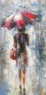 Lady Rain 2018 Oil Painting By Olena Romanenko Painting Oil Painting Oil Painting On Canvas