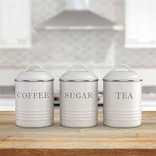 Maybe you would like to learn more about one of these? Barnyard Designs Airtight Kitchen Canister Decorations With Lids White Metal Rustic Farmhouse Country Decor Containers For Sugar Coffee Tea Storage Set Of 3 4 X 6 75 Pricepulse