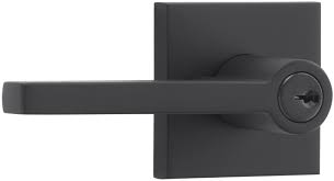 Baldwin prestige madrina entry lever one thing from the baldwin brand that sets it apart from the competition is the lifetime warranty. Baldwin Ensqucsr190 Satin Black Square Single Cylinder Keyed Entry Door Lever Set With Contemporary Square Rose Handlesets Com