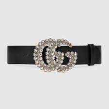 Check out our gucci belt selection for the very best in unique or custom, handmade pieces from our belts shops. Black Leather Belt With Double G Buckle Sparkling Crystals Gucci Us