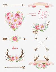 Liebe Kit Aquarelle Blumen Clipart Pfingstrosen Pfeile Etsy Watercolor Flowers Flower Tattoos Arrow Tattoos