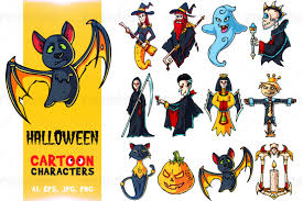 See halloween characters stock video clips. Halloween Cartoon Characters Set By Pixaroma Thehungryjpeg Com