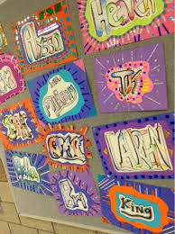 Art At Becker Middle School 7th Grade Name Art Projects Graffiti Graffiti Names