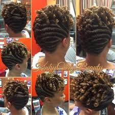 Then place the pony tail at the nape and twist it to the up direction. Nice Flat Twists Updo Black Hair Information Community Natural Hair Twists Natural Hair Updo Flat Twist Updo