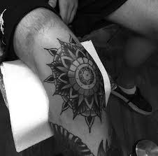 Black And White Tattoo Social Knee Tattoo Tom Flanagan White Tattoo Knee Tattoo Tattoos