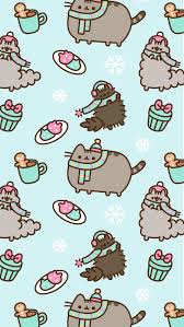Free Exclusive Pusheen Android And Iphone Christmas Wallpapers Clairesblog Angie J Wallpapers Designs Wallpaper Iphone Christmas Iphone Wallpaper Winter Pusheen Christmas