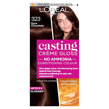 The product range includes permanent coloring, between light and shade of chocolate.the shade should cover your hair completely grey. Casting Creme Gloss 323 Dark Chocolate Brown Semi Permanent Hair Dye Sainsbury S