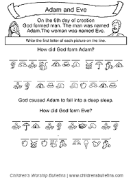 If you have time for the kids to color then let them color it. Sunday School Activities About Adam And Eve Children S Worship Bulletins