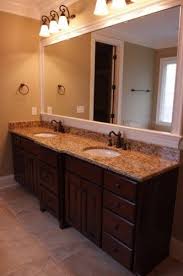 White Framed Mirror With Dark Cabinets White Mirror Frame Bathroom Mirror Bathroom Pictures