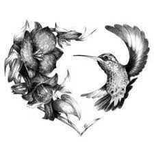 Realistic Hummingbird Heart Tattoo Design Hummingbird And Flower Hummingbird And Flower Tattoo Flower Tattoos