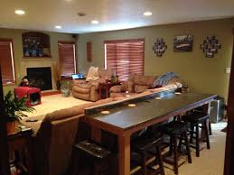 Pin By Stuff Lovers On Manrooms Table Behind Couch Bar Behind Couch Bar Table Behind Couch