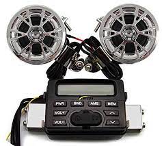 Anysunآ Atv Motorcycle 12v Fm Radio Mp3 Ipod Stereo Speakers Amplifiers System Audio Sound Music Songs Media Player Mp3 Players Audio System Electronic Bike