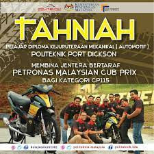 Achievement of puo mechanical engineering (automotif). Politeknik Malaysia ×'×˜×•×•×™×˜×¨ Tahniah Buat 11 Pelajar Diploma Kejuruteraan Mekanikal Automotif Politeknik Port Dickson Yang Telah Berjaya Membina Jentera Bertaraf Petronas Malaysian Cupprix Bagi Kategori Cp115 Kpmspt Kempendidikan Maszlee
