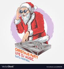 Santa Claus Dj Christmas Music Party Royalty Free Vector