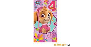 Aber wer macht das schon? Paw Patrol Geburtstagskarte Zum 4 Geburtstag Amazon De Spielzeug