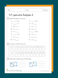 Über 100+ mathe arbeitsblätter zum ausdrucken, zu jedem arbeitsblatt die lösungen. Gemischte Aufgaben Zum 1x1