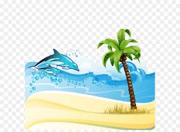 Gambar pemandangan pantai kartun berwarna inspirasi desain menarik pantai sejuk musim panas yang handpainted tepi pantai hiasan lukisan Beach Cartoon