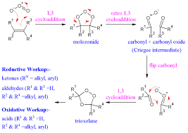 B) one of the aldehyde/ketones must act as a source for the enolate ions, while the other will come under nucleophilic attack by the enolate. Ozonolysis Wikipedia