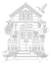 Beach house coloring pages for adults. Pin By Stephanie Hooper On Colouring Pages House Colouring Pages Coloring Pages Adult Coloring Pages