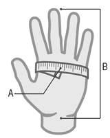 Draw hand outline, and compare to glove size diagram (to scale) the easiest way to measure your hand for an estimated motorcycle glove fit, is with an outline graphic of your hand. Glove Size Chart Men S Size Aqua Lung Ca Recreational And Professional Scuba Diving Gear