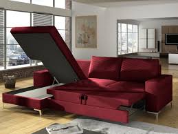 Divani letto materasso 18 cm. Divano Letto Angolo A Destra In Tessuto Rosso Chona