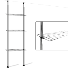 Badezimmer regal ohne bohren badregal teleskopregal schrank waschmaschine dekorationseld rusta 3. Deuba Badregal Teleskopregal Mit 3 Ablagen Kaufland De