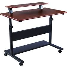Eureka Height Adjustable Desk 40 With Detachable Monitor Riser 30 Day Risk Free Guara Computer Table Height Adjustable Computer Table Adjustable Height Desk