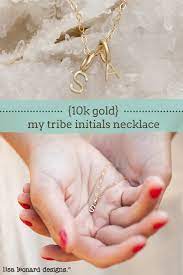 My Tribe Initials Necklace 10k Gold Initial Necklace Sweet Necklace 10k Gold