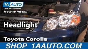 Complete instructions for replacing a head light bulb on a 2007 toyota corolla ce 1.8l 4 cyl. How To Replace Headlight 03 04 Toyota Corolla 1a Auto