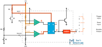 This pin connects to the negative side of the battery. 555 Timer Ic Working Principle Block Diagram Circuit Schematics