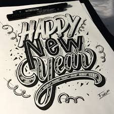 Happy New Year By Friks84 Type Typography Design Illustration Art Sketch G Happy New Year Calligraphy New Year Calligraphy Happy New Year Typography