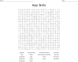 Your students can practice their map skills without a computer using any of the printable maps gis geography has a vast collection of us maps. Map Skills Word Search Wordmint