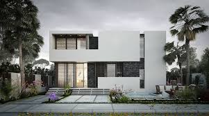 Black And White Modern House White And Black Villa On Behance Modern House Exterior Facade House Modern House Facades