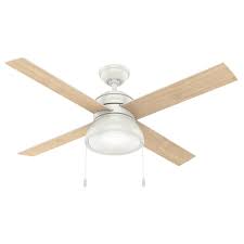 Choose a 52 inch ceiling fans with choose from fans with traditional branch lights, timeless bowl lights and modern led lights. Hunter Ceiling Fan With Light 52 Inch Loki In Fresh White 54151 Destination Lighting