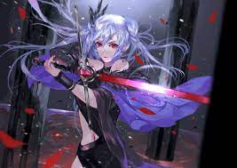 A moody and stubborn girl, she goes from one boy to another for the sole pleasure of conquest. Wallpaper Id 126433 Anime Girls Digital Art Girl With Weapon Sword Red Eyes Looking At Viewer Black Clothes Long Hair White Hair Anime