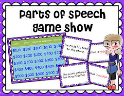 Parts Of Speech Game Show Noun Verb Adjective Adverb Preposition Parts Of Speech Games Speech Games Nouns Verbs Adjectives