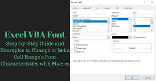 Excel Vba Font Step By Step Guide And 15 Macro Examples