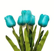 Touch device users, explore by touch or with swipe gestures. Floral Kingdom Xlarge 26 Real Touch Tulips For Centerpieces Bouquets Floral Arrangements Pack Of 5 Tifany Blue Silk Flower Arrangements