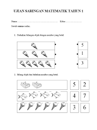 Kali ini cikgu ayu nak kongsikan satu lagi bahan yang diharap dapat digunakan sebaiknya oleh semua guru, murid ataupun ibubapa. Ujian Saringan Matematik Tahun 1 2020 Docx