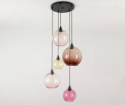 Multi Pendant Chandelier Coloured Glass Cluster Pendant Hand Etsy Blown Glass Lighting Hand Blown Glass Lighting Cluster Pendant Lighting