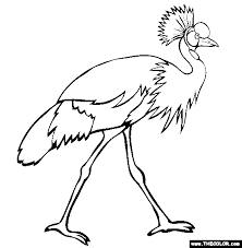 Birds That Start With A Vowel Grey Crowned Crane Coloring Page Free Grey Crowned Crane Online Coloring Coloring Pages Bird Coloring Pages Online Coloring Pages