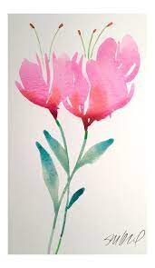I came across a great tutorial and wondered how i could use it to make my own watercolor painted banner. Two Tulips Watercolor Painting Chairish Watercolor Tulips Modern Watercolor Art Watercolor
